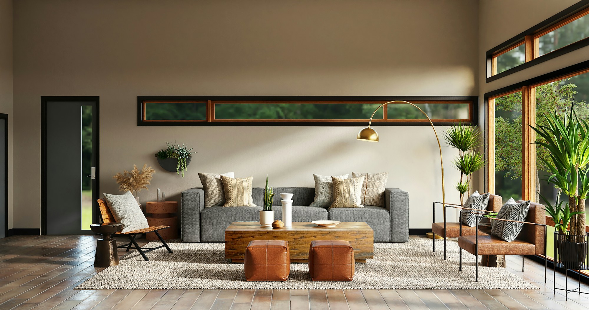 EP HOMES Sunlit Living Room Interior with Dining Table and Balcony View